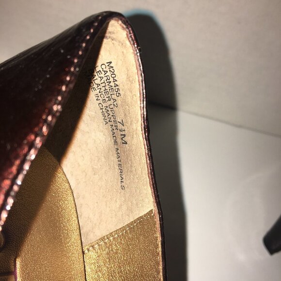 Me Too Chocolate Brown Heels 3 Inch Patent Strap/Buckle - Picture 7 of 13